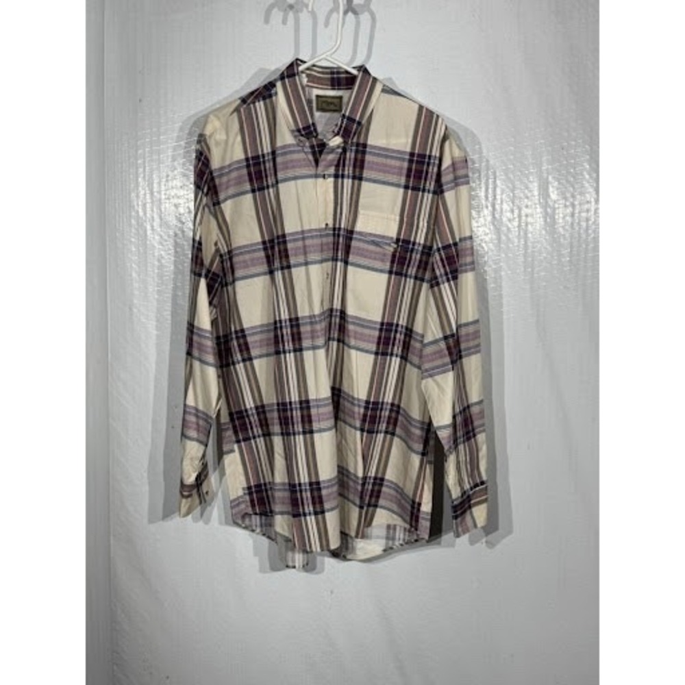 Vintage Roper Western Shirt Plaid Button-Down Long Sleeve Tan Size XL USA Made